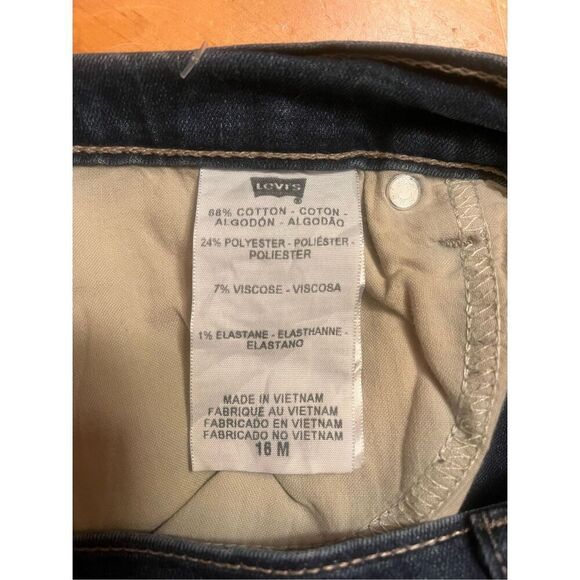 Levi's 512 Perfectly Slimming Skinny Leg Jeans Women's Dark Wash 16 M (1363) - Picture 5 of 5